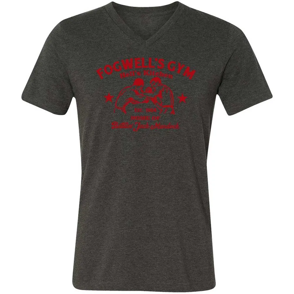 Unisex V-Neck T-Shirt - F72RK7BQ - Dark Grey Heather - 8