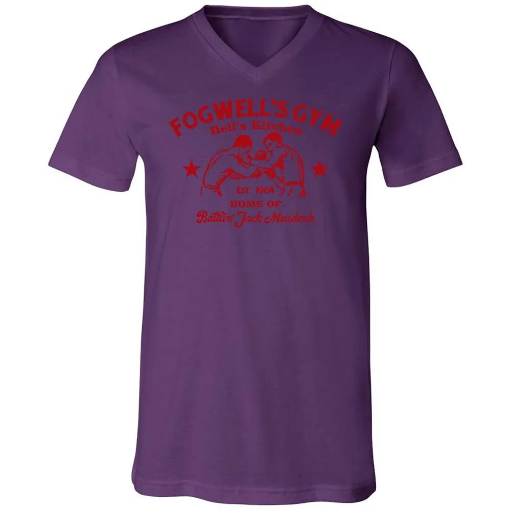 Unisex V-Neck T-Shirt - F72RK7BQ - Team Purple - 10