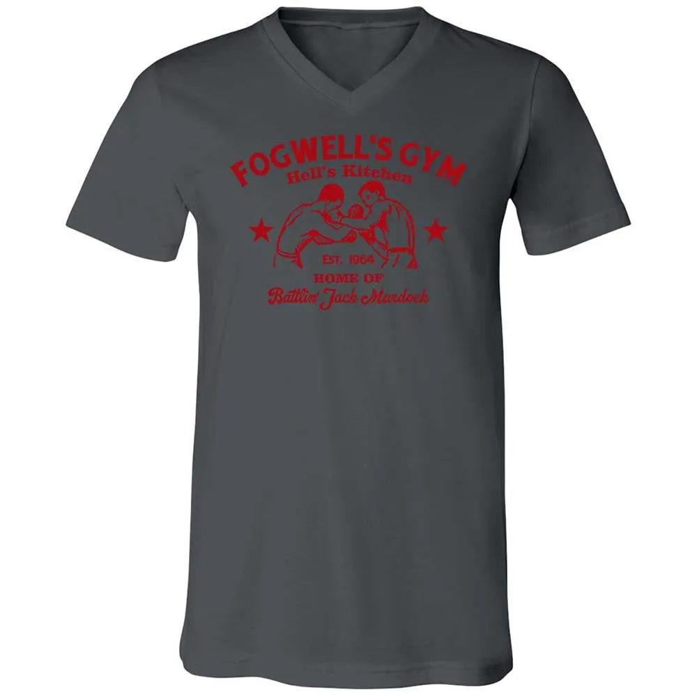 Unisex V-Neck T-Shirt - F72RK7BQ - Asphalt - 16
