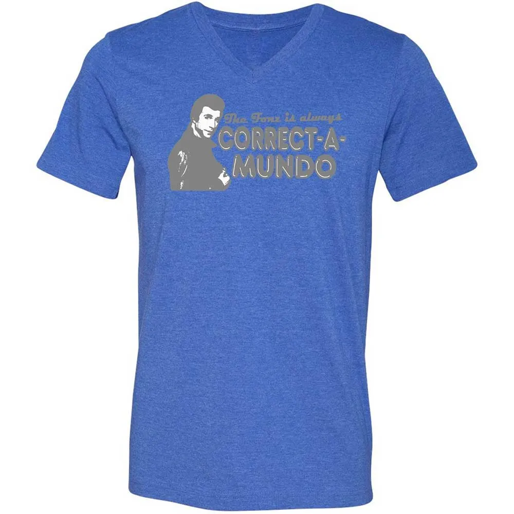 Unisex V-Neck T-Shirt - N1Q8UC2A - Heather True Royal - 4