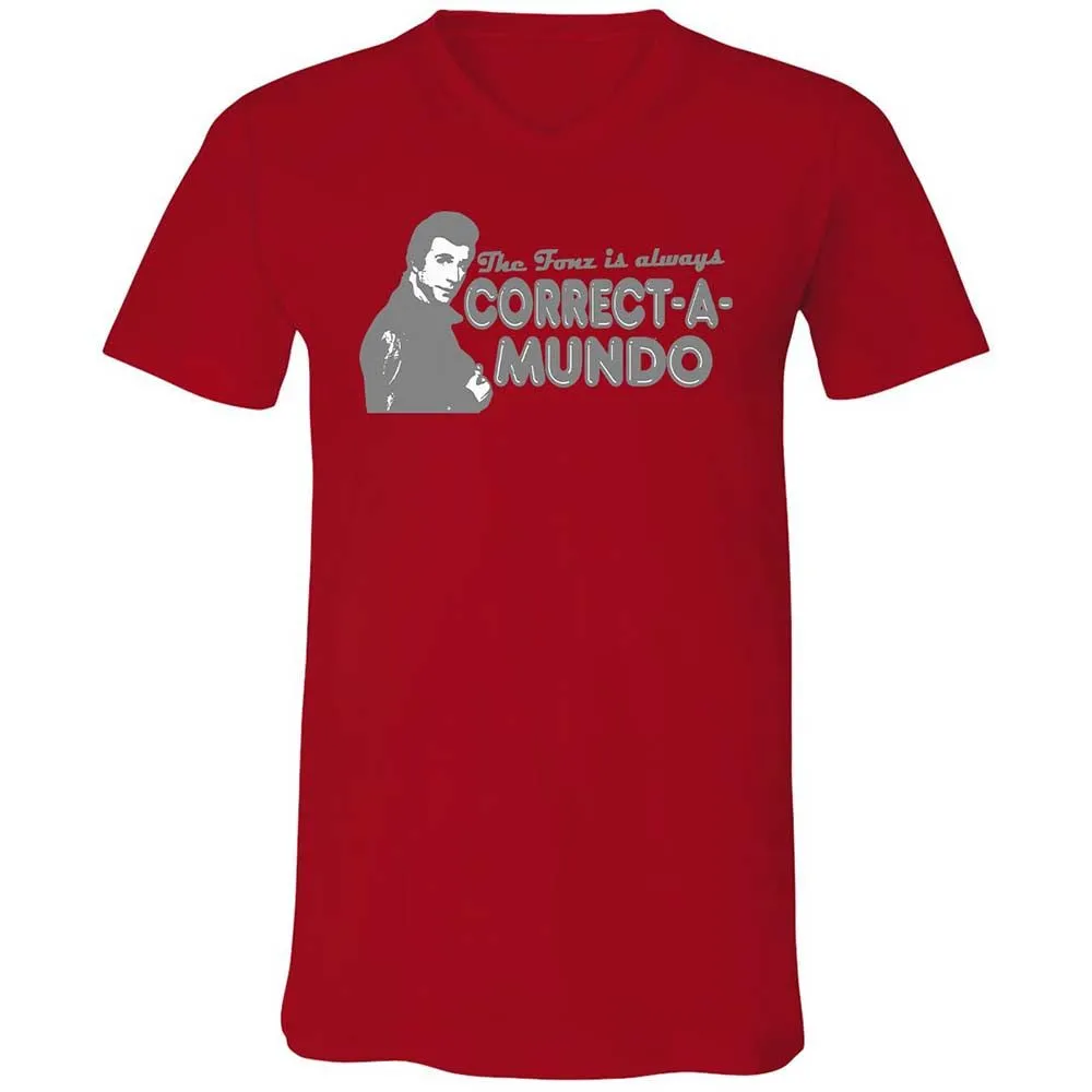 Unisex V-Neck T-Shirt - N1Q8UC2A - Red - 5