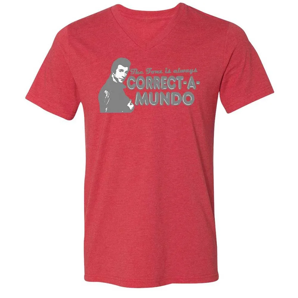Unisex V-Neck T-Shirt - N1Q8UC2A - Heather Red - 6