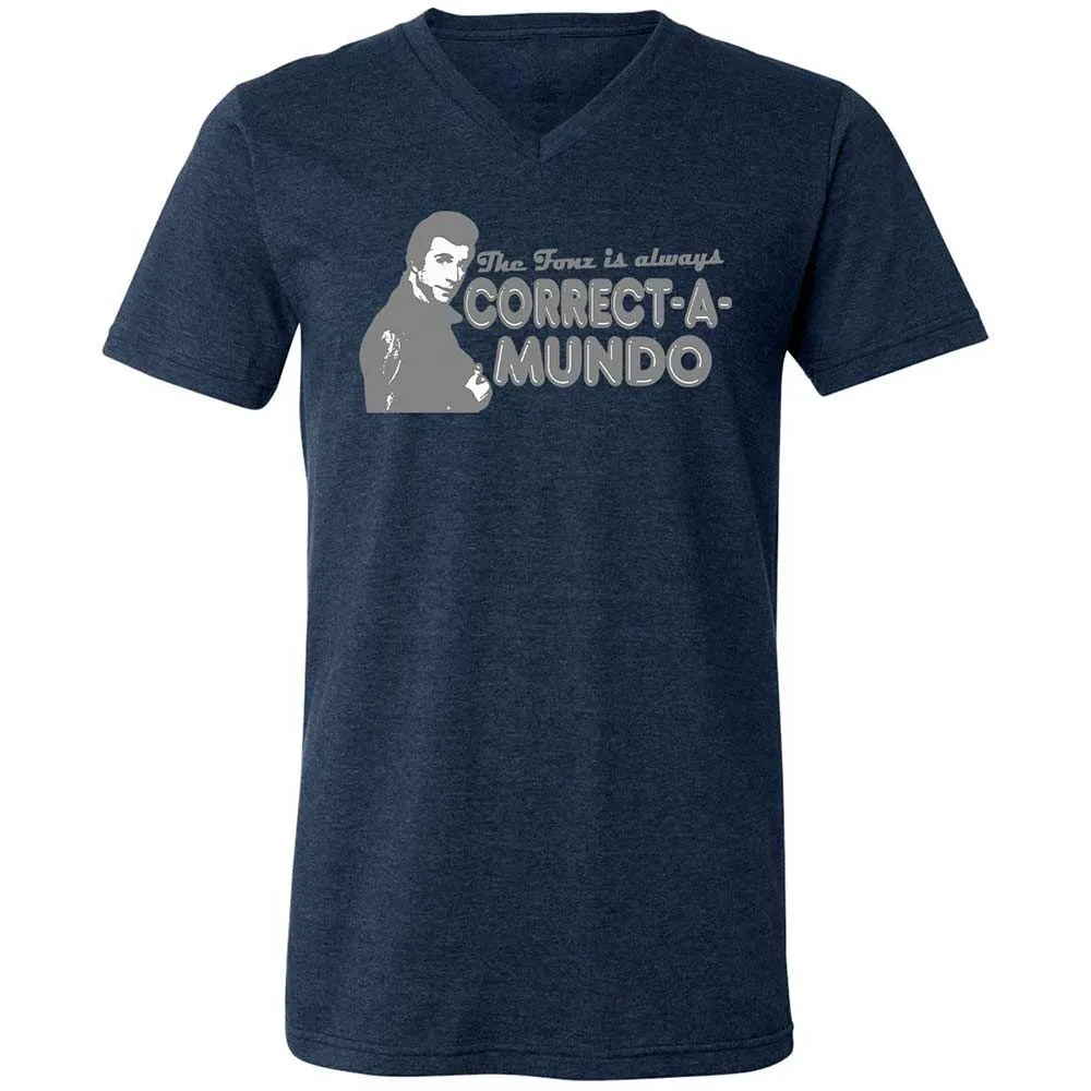 Unisex V-Neck T-Shirt - N1Q8UC2A - Heather Navy - 13