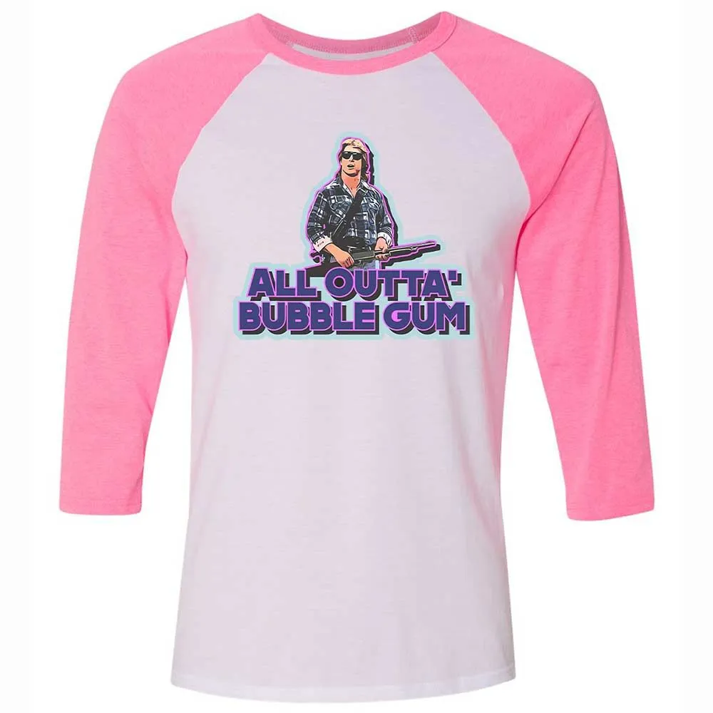 Unisex 3/4 Baseball Tee - M4HLCR4H - White/Neon Pink - 12