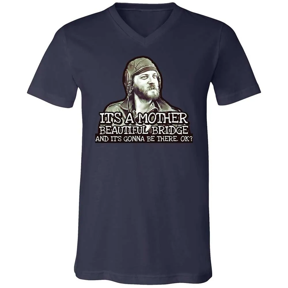 Unisex V-Neck T-Shirt - SF9JU4QY - Navy - 12