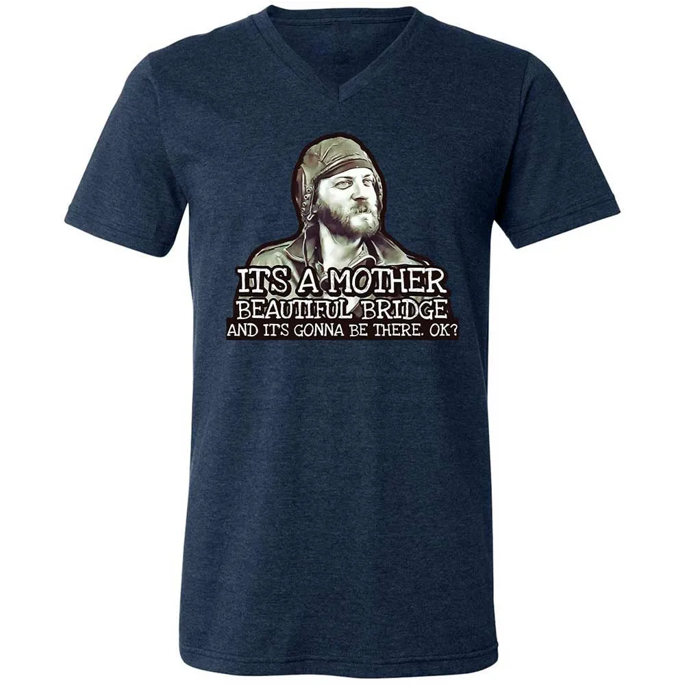 Unisex V-Neck T-Shirt - SF9JU4QY - Heather Navy - 13
