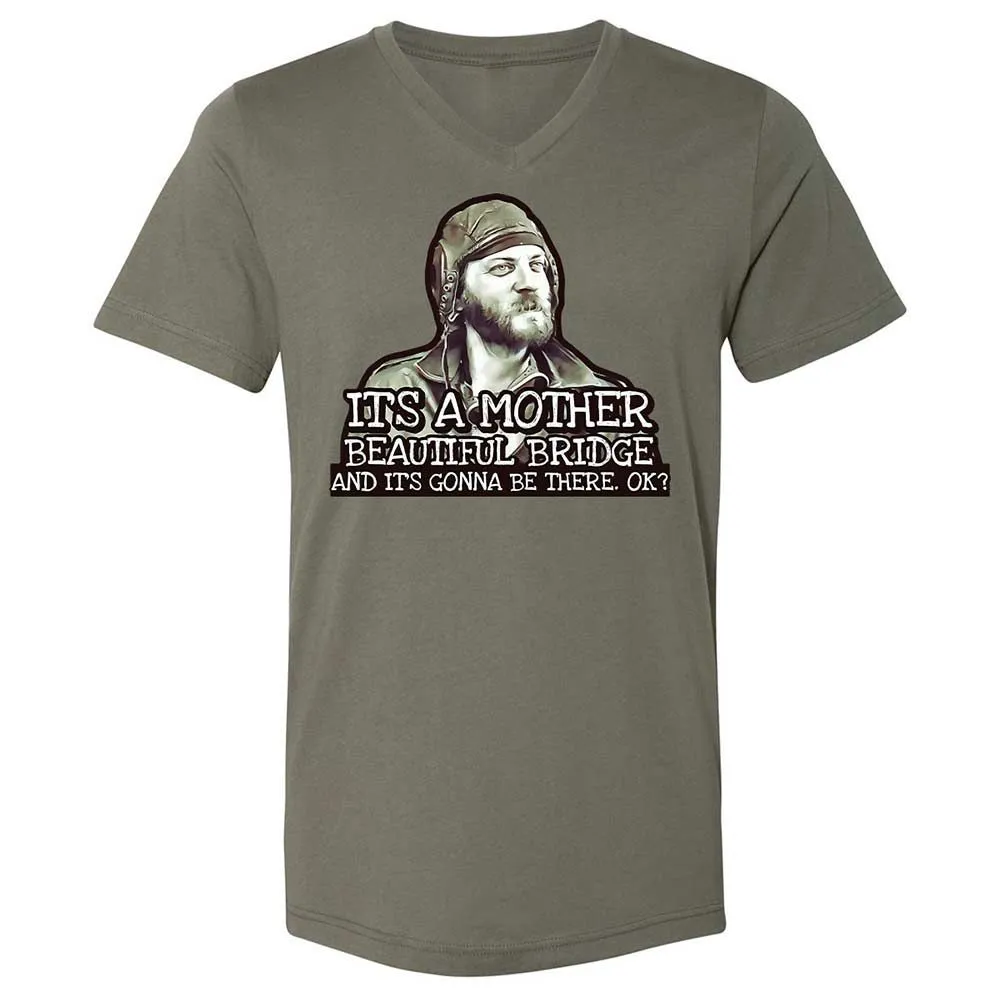 Unisex V-Neck T-Shirt - SF9JU4QY - Military Green - 15