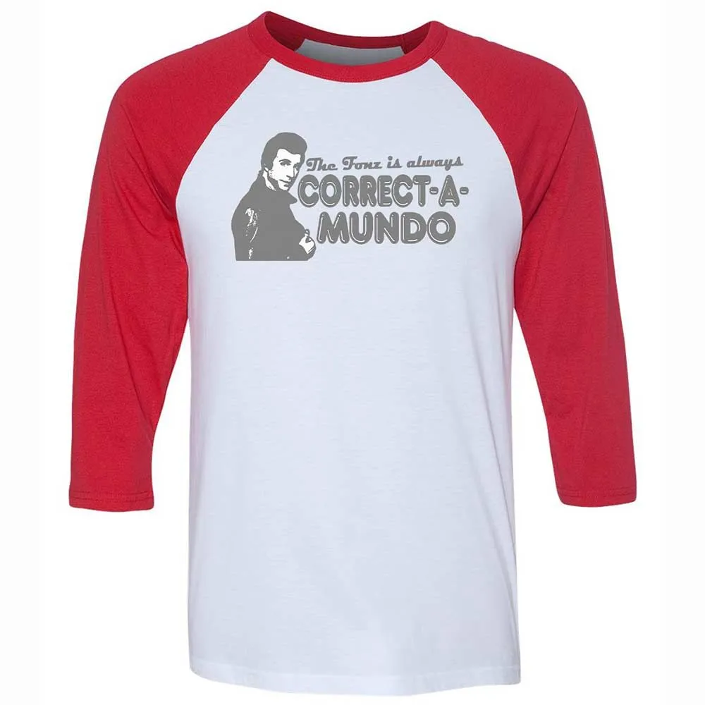 Unisex 3/4 Baseball Tee - 71ZSSCCW - White/Red - 9