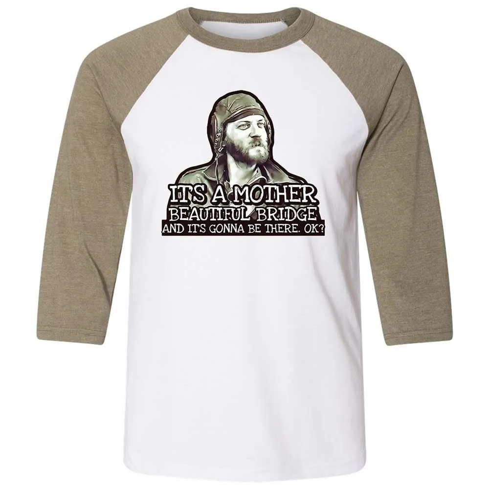Unisex 3/4 Baseball Tee - SRFJ7BCQ - White/Heather Olive - 4