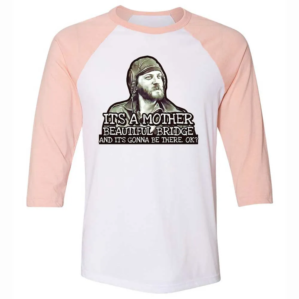 Unisex 3/4 Baseball Tee - SRFJ7BCQ - White/Heather Peach - 5