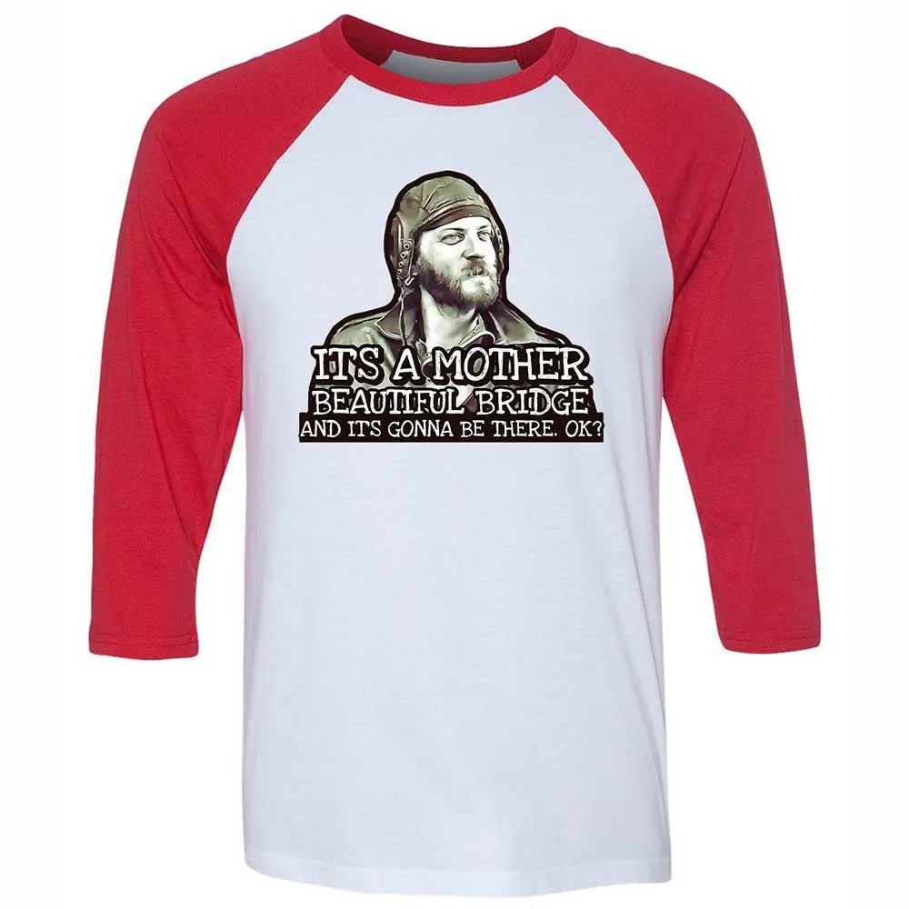 Unisex 3/4 Baseball Tee - SRFJ7BCQ - White/Red - 9