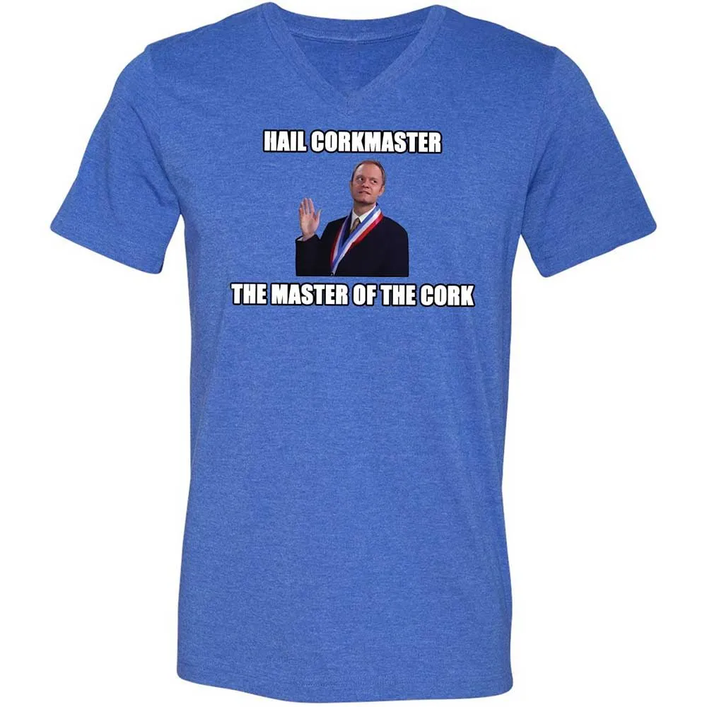 Unisex V-Neck T-Shirt - A7Z6TQ7C - Heather True Royal - 4