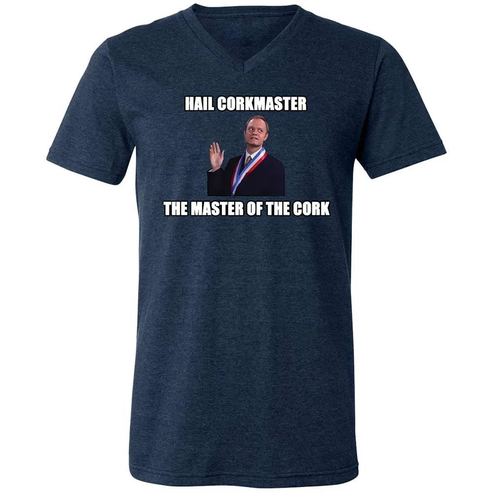 Unisex V-Neck T-Shirt - A7Z6TQ7C - Heather Navy - 13