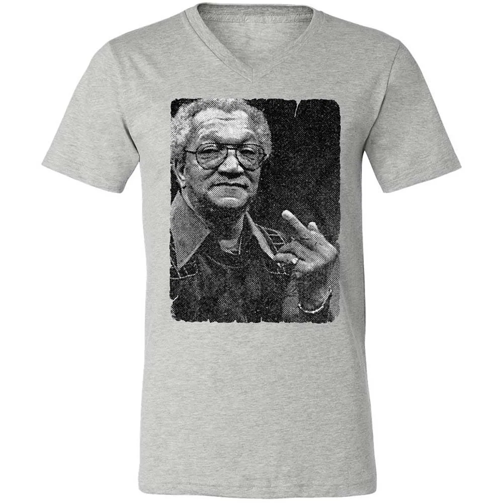 Unisex V-Neck T-Shirt - QSYYE7NS - Athletic Heather - 2