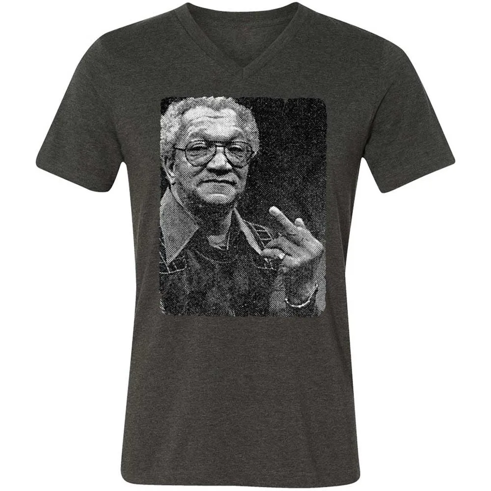 Unisex V-Neck T-Shirt - QSYYE7NS - Dark Grey Heather - 8