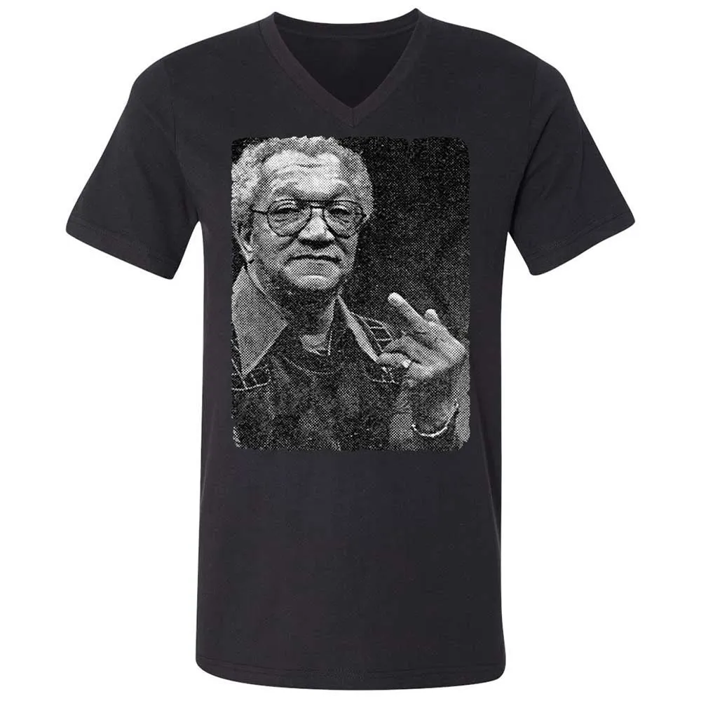 Unisex V-Neck T-Shirt - QSYYE7NS - Black - 11