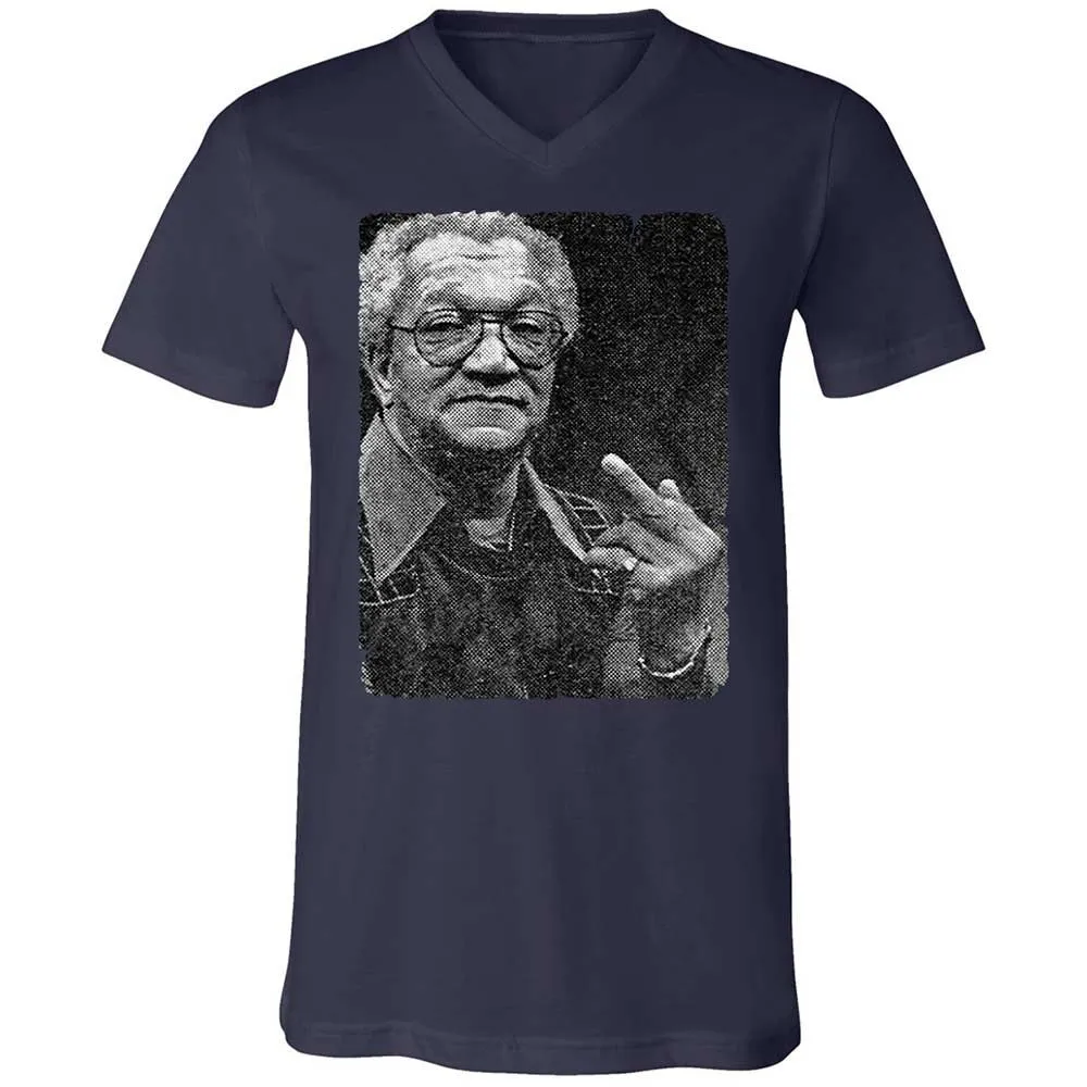 Unisex V-Neck T-Shirt - QSYYE7NS - Navy - 12