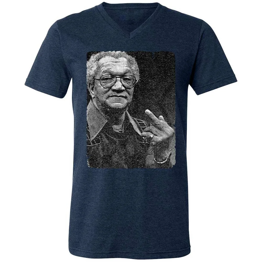 Unisex V-Neck T-Shirt - QSYYE7NS - Heather Navy - 13