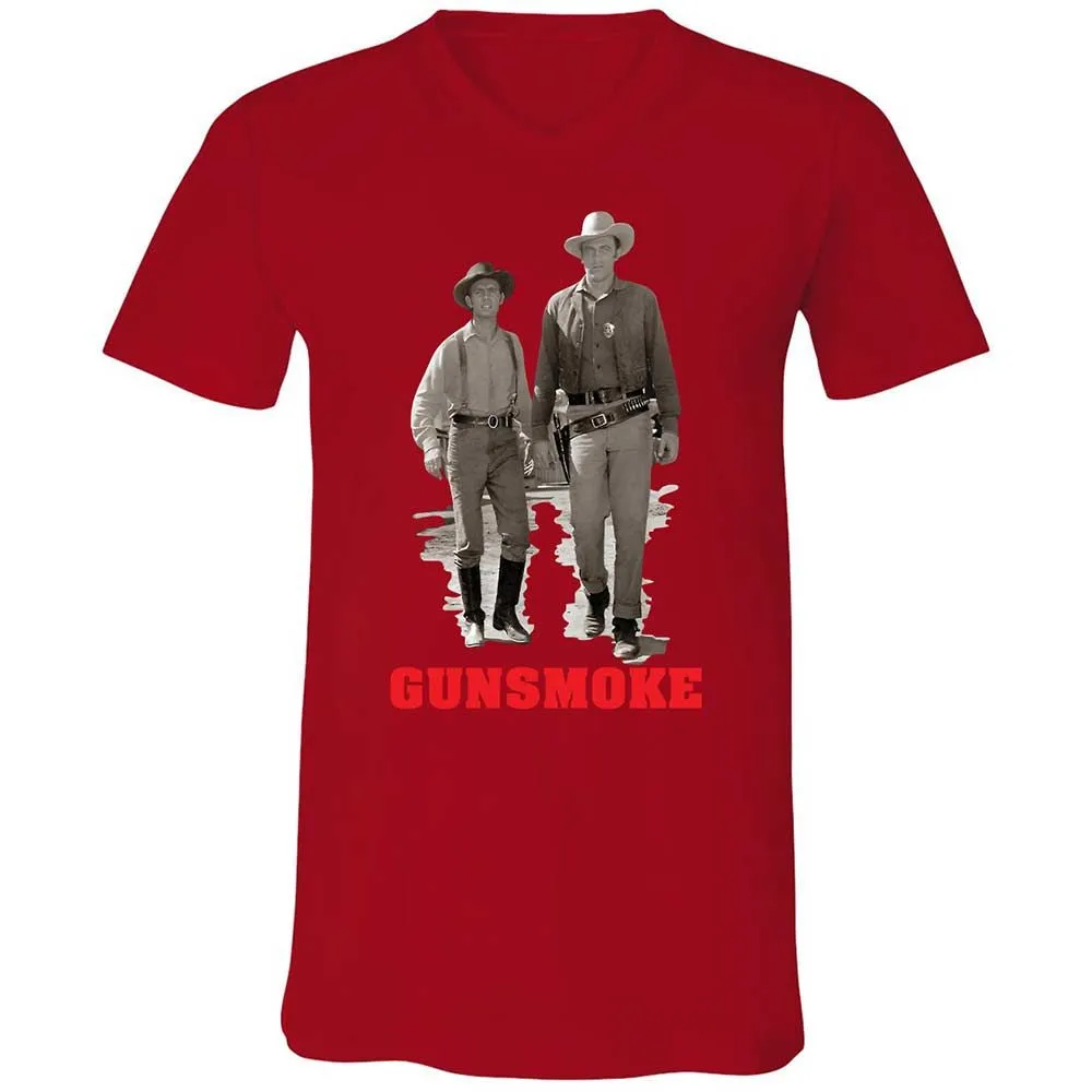 Unisex V-Neck T-Shirt - J6JGGQX9 - Red - 6