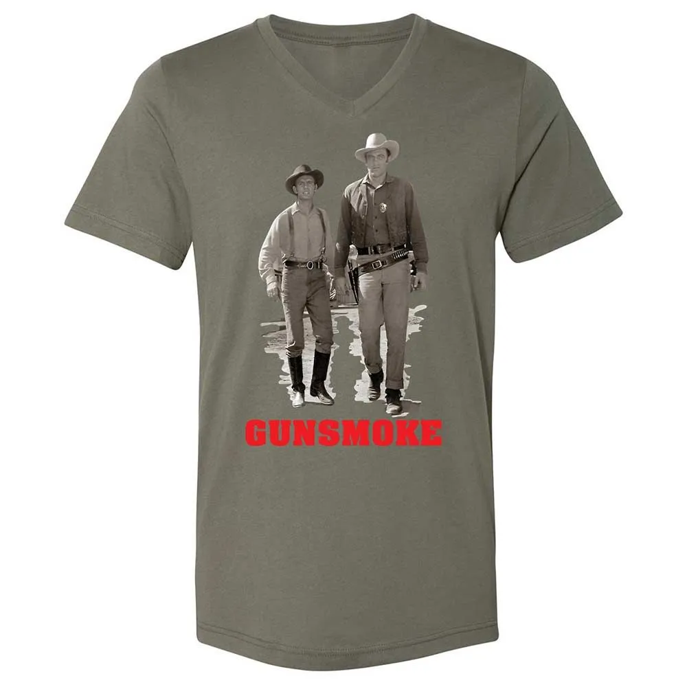 Unisex V-Neck T-Shirt - J6JGGQX9 - Military Green - 11