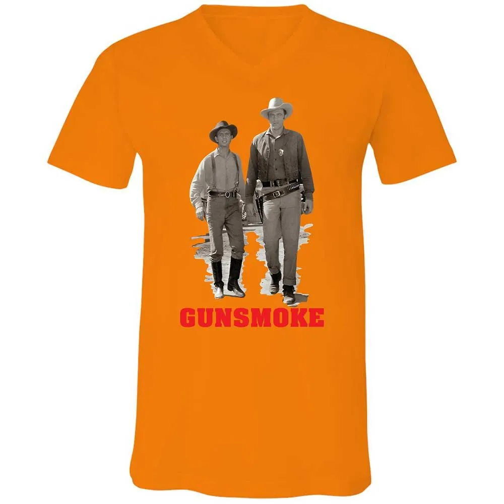 Unisex V-Neck T-Shirt - J6JGGQX9 - Orange - 12