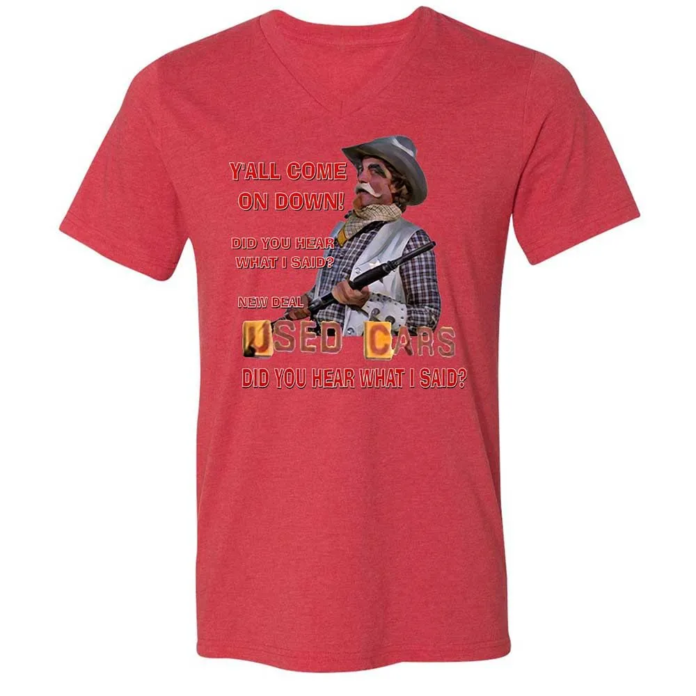 Unisex V-Neck T-Shirt - SNPJWA1Q - Heather Red - 6