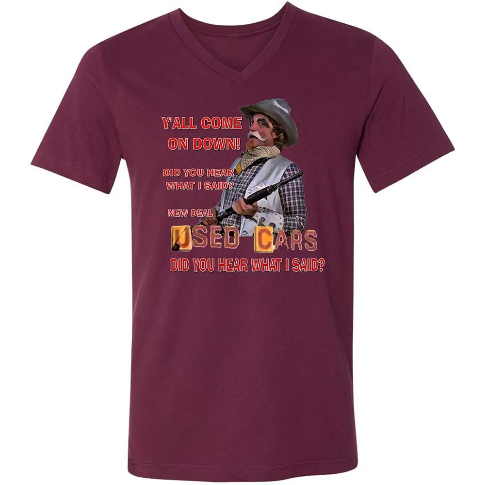 Unisex V-Neck T-Shirt - SNPJWA1Q - Maroon - 14