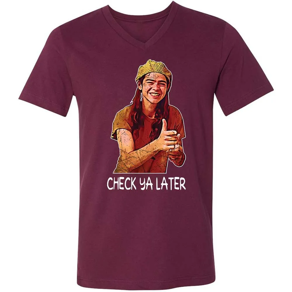 Unisex V-Neck T-Shirt - EX1F6HKS - Maroon - 8
