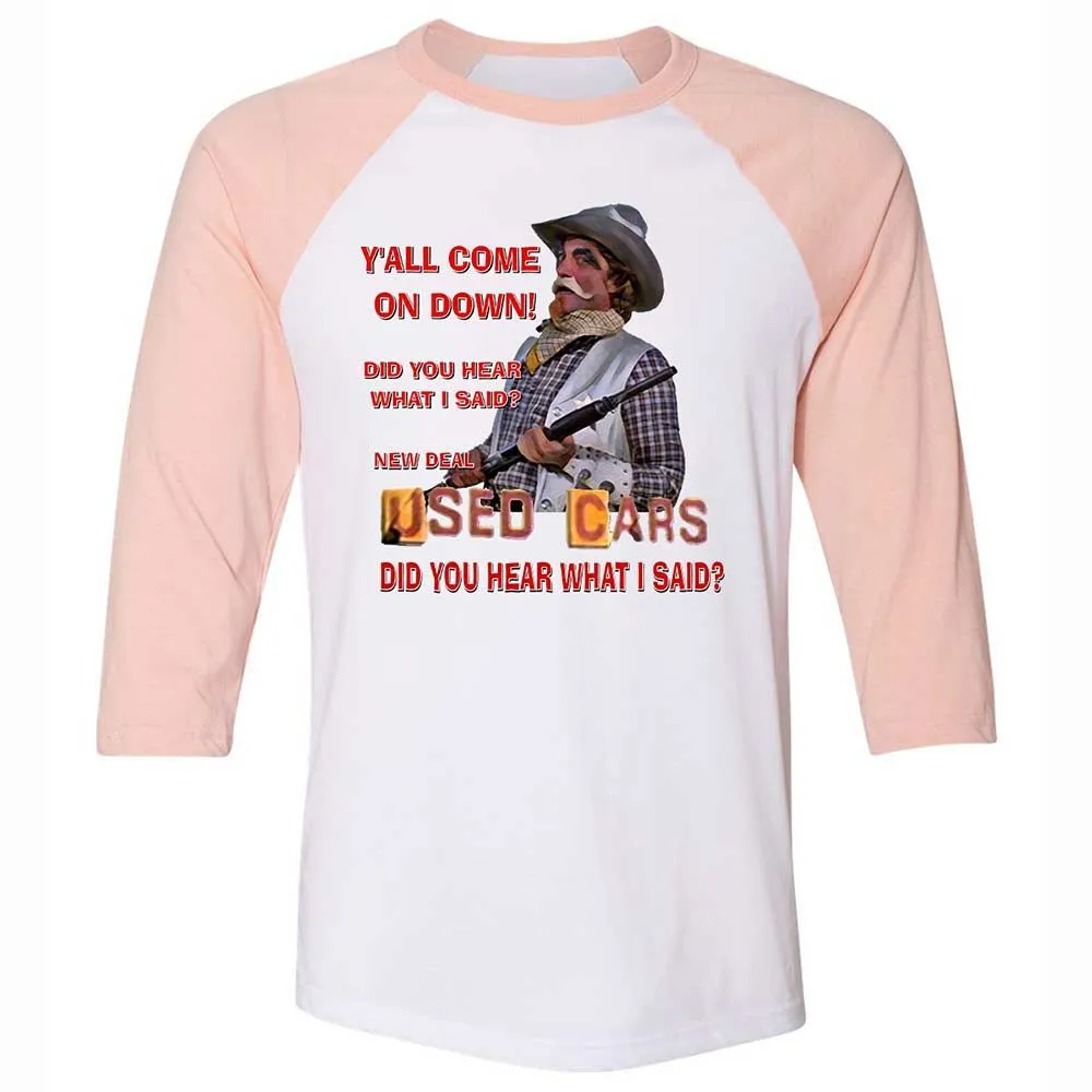 Unisex 3/4 Baseball Tee - 33H9Z88C - White/Heather Peach - 5