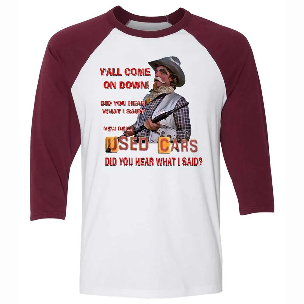 Unisex 3/4 Baseball Tee - 33H9Z88C - White/Maroon - 7
