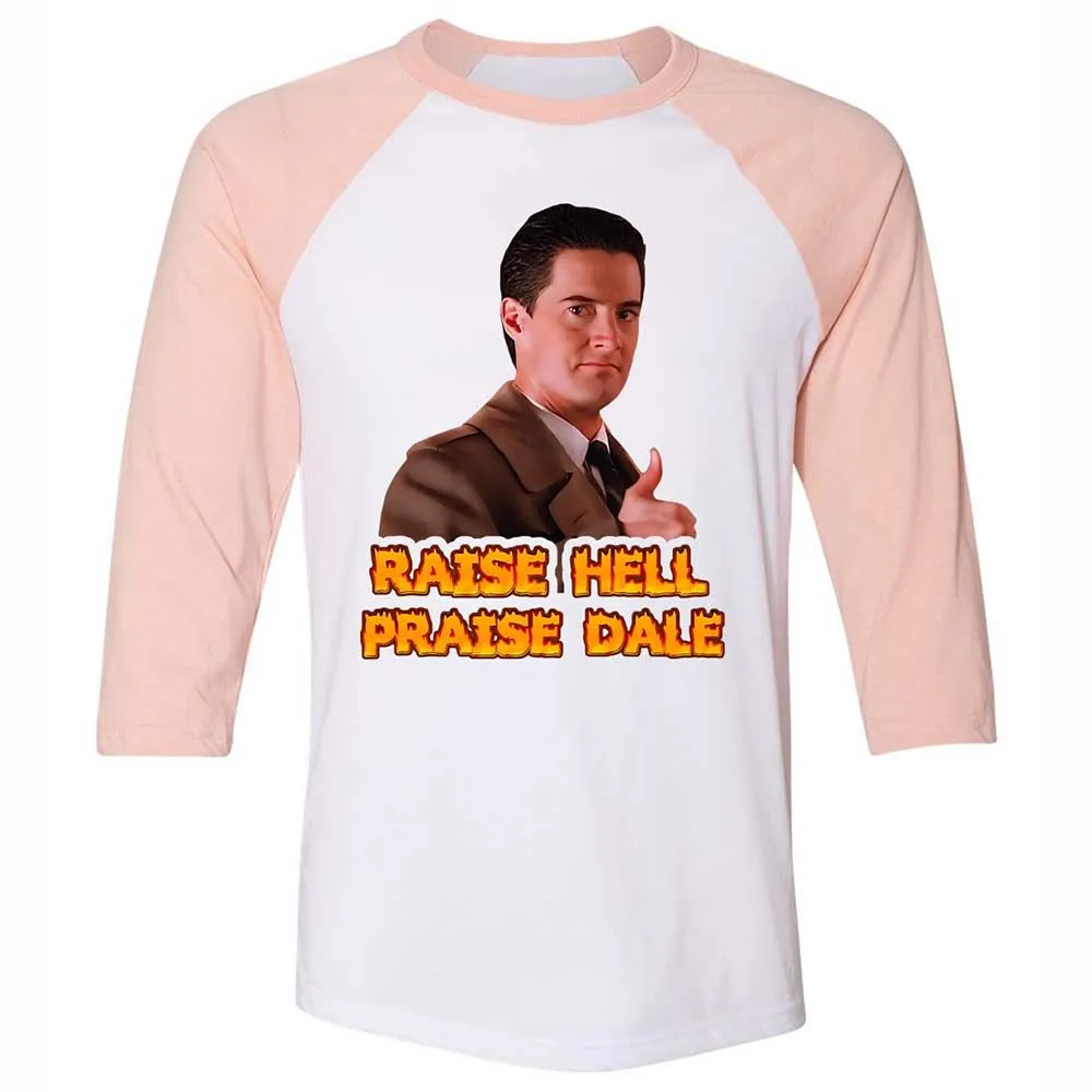Unisex 3/4 Baseball Tee - E55K3RC4 - White/Heather Peach - 5