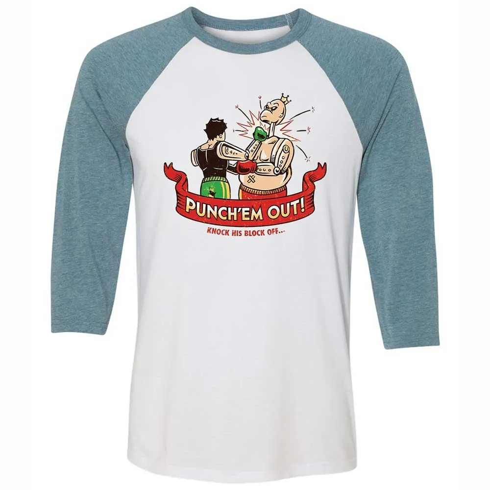 Unisex 3/4 Baseball Tee - JDHDNJ78 - White/Denim - 3