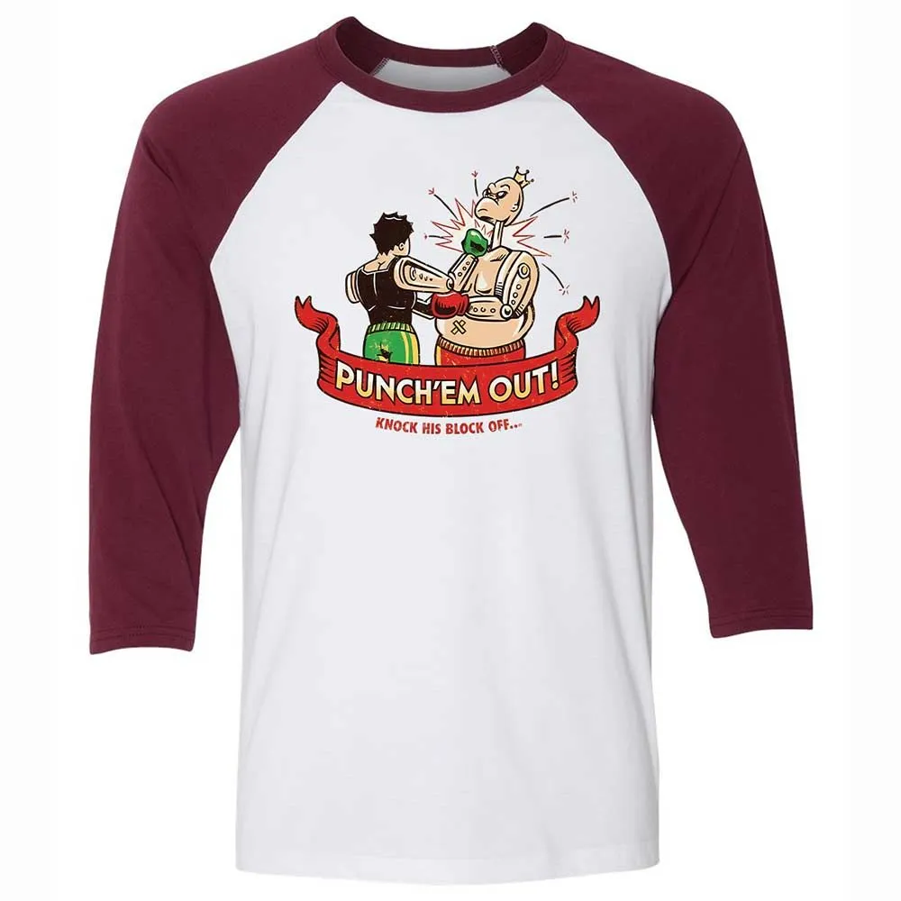 Unisex 3/4 Baseball Tee - JDHDNJ78 - White/Maroon - 7