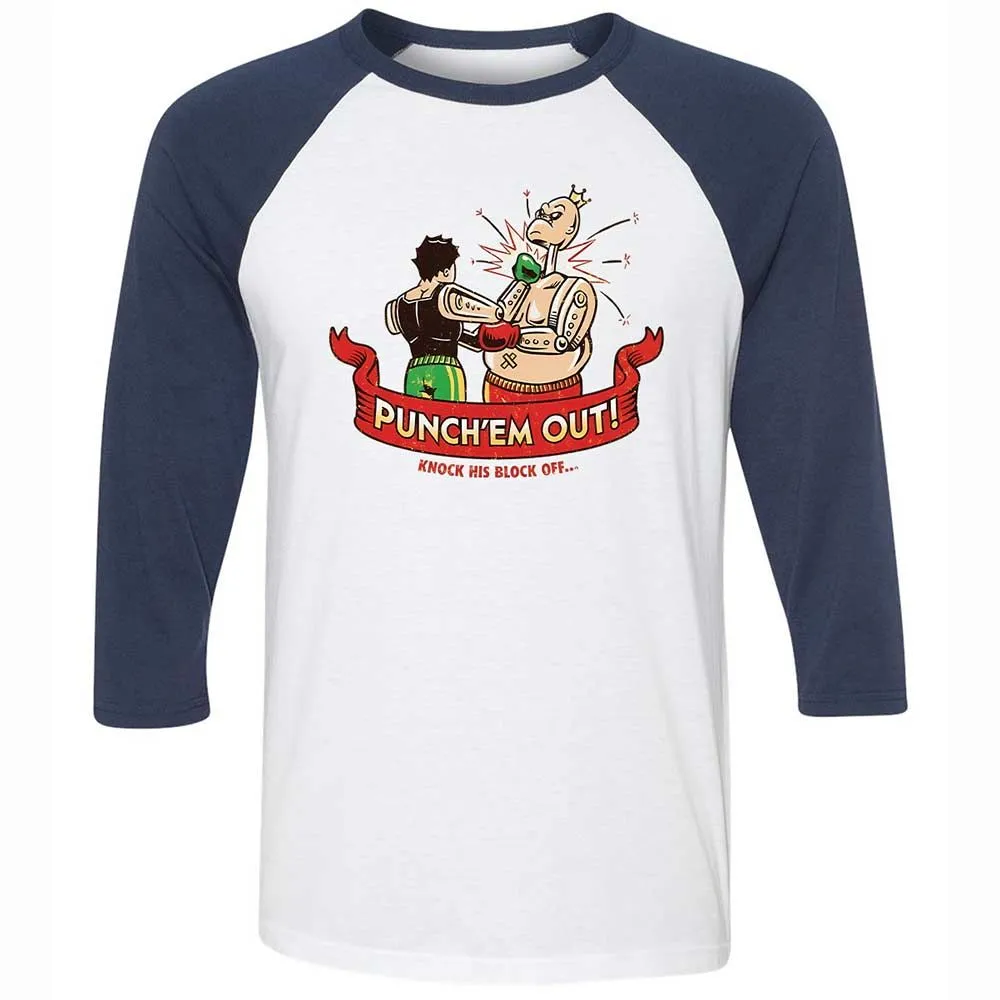 Unisex 3/4 Baseball Tee - JDHDNJ78 - White/Navy - 8