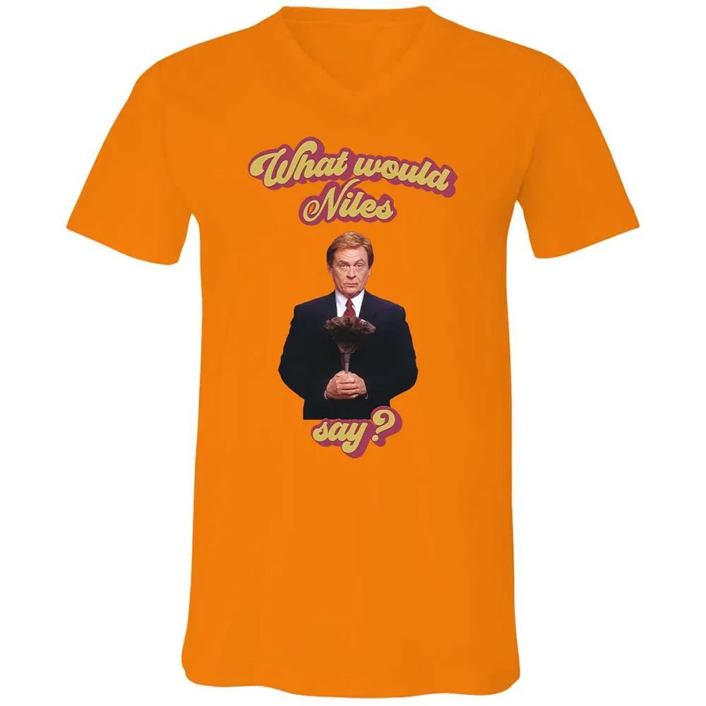 Unisex V-Neck T-Shirt - Y1XXTTVB - Orange - 7
