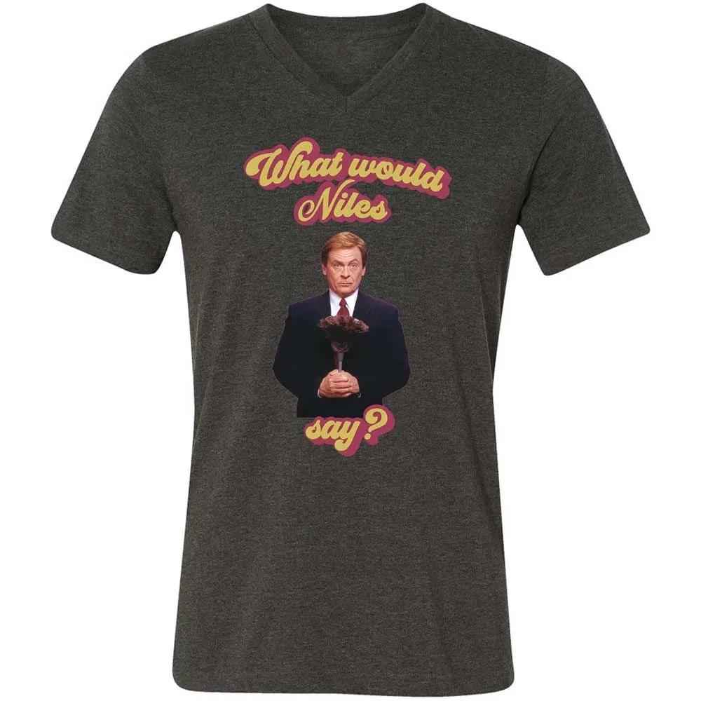 Unisex V-Neck T-Shirt - Y1XXTTVB - Dark Grey Heather - 8