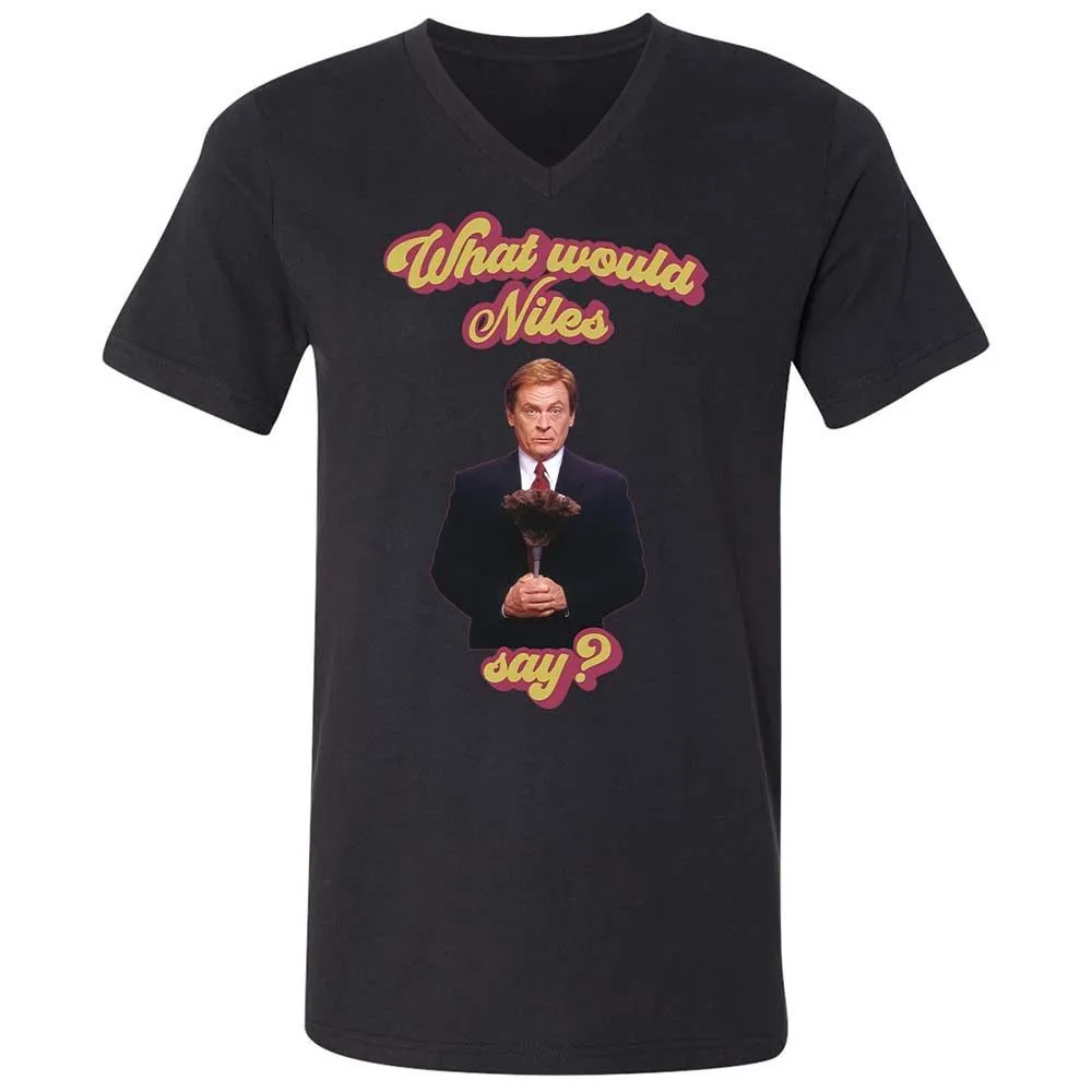 Unisex V-Neck T-Shirt - Y1XXTTVB - Black - 11