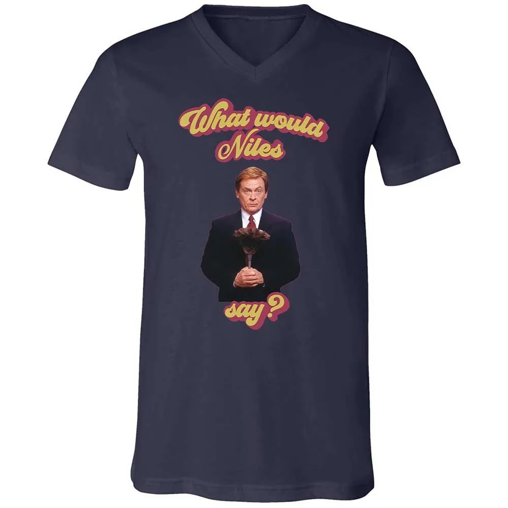 Unisex V-Neck T-Shirt - Y1XXTTVB - Navy - 12