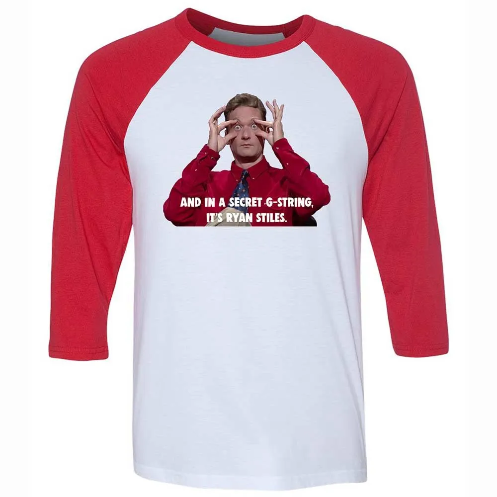 Unisex 3/4 Baseball Tee - RB68D83F - White/Red - 9
