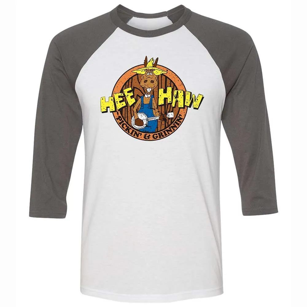 Unisex 3/4 Baseball Tee - GZ58RLU9 - White/Asphalt - 2