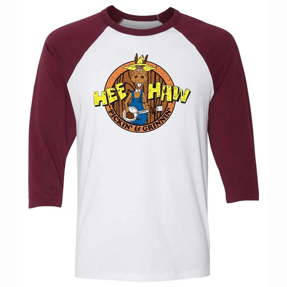 Unisex 3/4 Baseball Tee - GZ58RLU9 - White/Maroon - 7