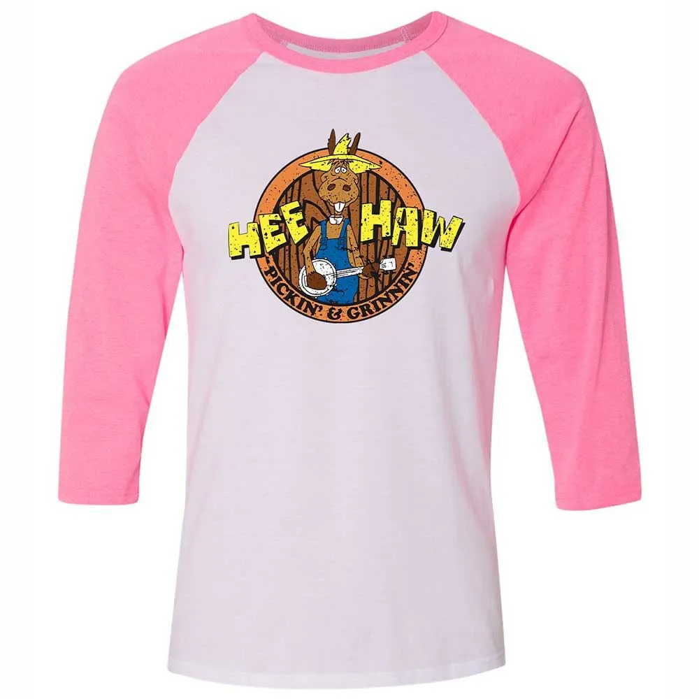 Unisex 3/4 Baseball Tee - GZ58RLU9 - White/Neon Pink - 12