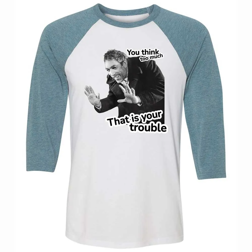 Unisex 3/4 Baseball Tee - 2V43RBG2 - White/Denim - 3