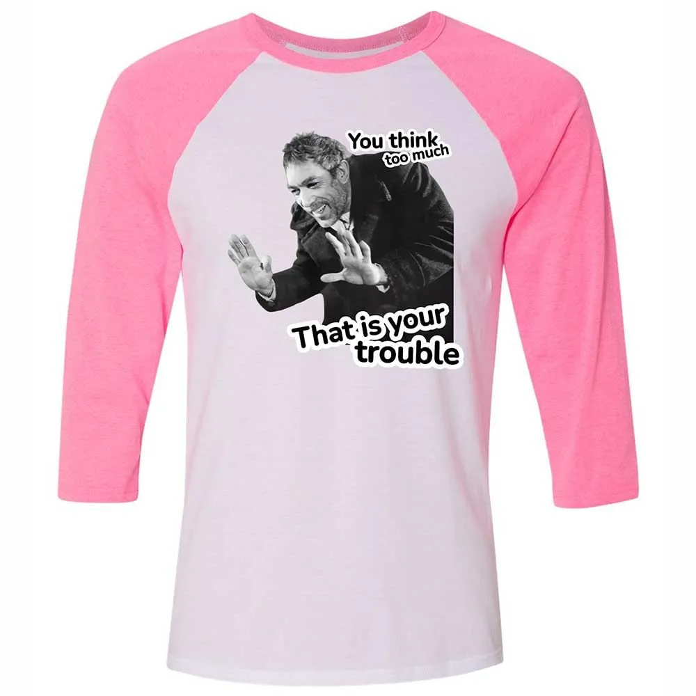 Unisex 3/4 Baseball Tee - 2V43RBG2 - White/Neon Pink - 12