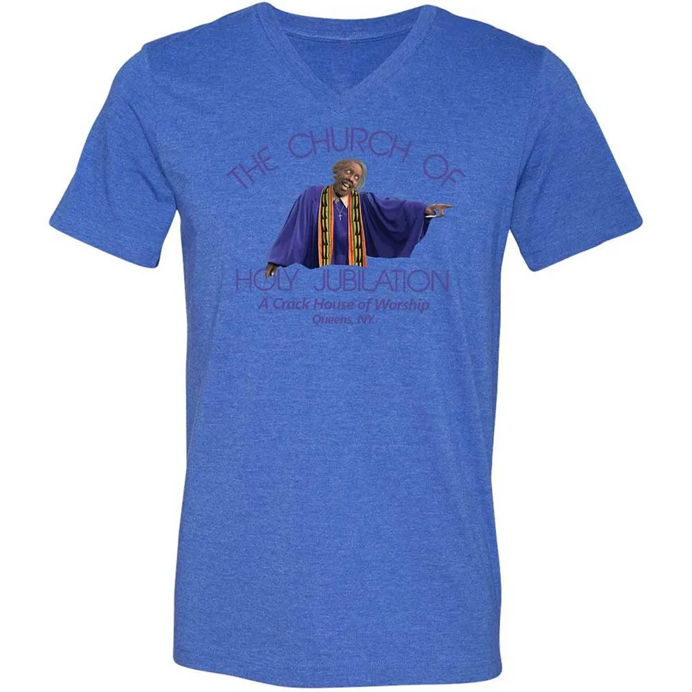 Unisex V-Neck T-Shirt - WQ3DNRZ3 - Heather True Royal - 4