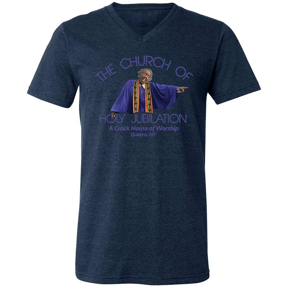 Unisex V-Neck T-Shirt - WQ3DNRZ3 - Heather Navy - 13