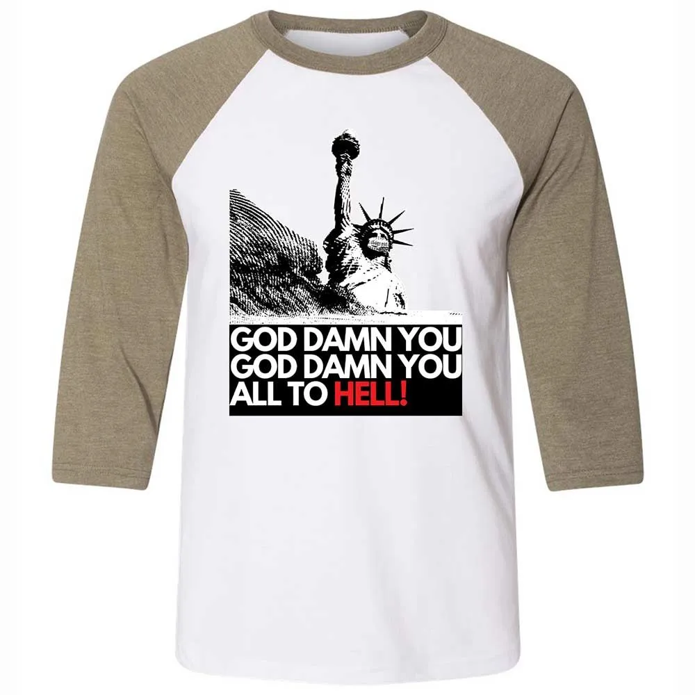 God damn you all to hell! - White/Heather Olive - 4