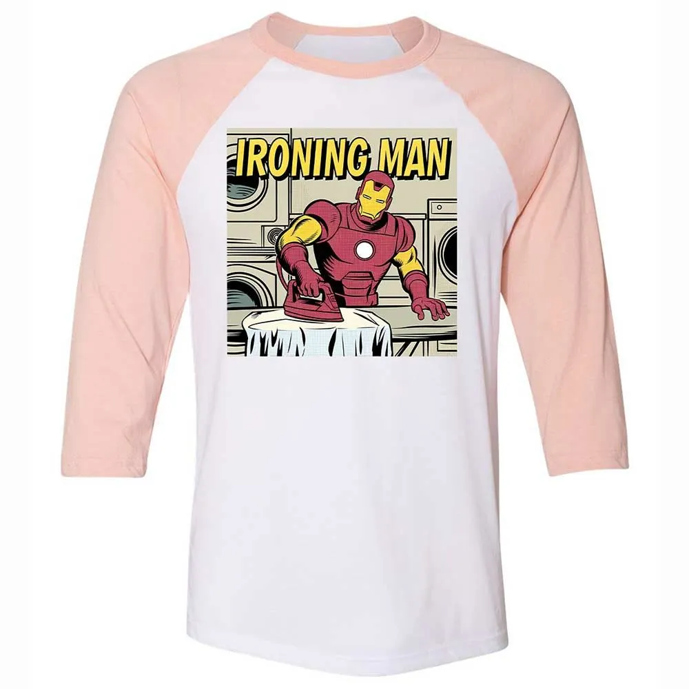 Unisex 3/4 Baseball Tee - ZMKWTRDA - White/Heather Peach - 5