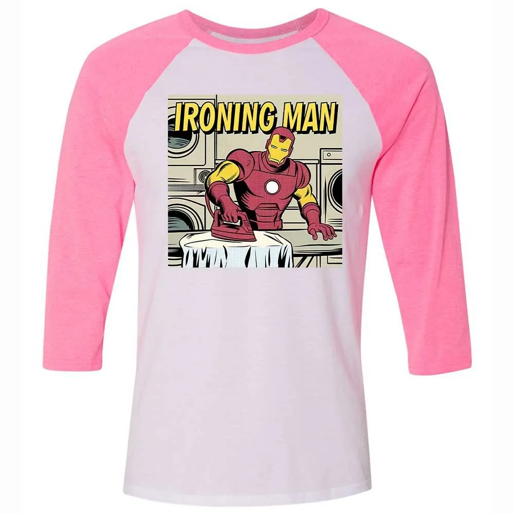 Unisex 3/4 Baseball Tee - ZMKWTRDA - White/Neon Pink - 12