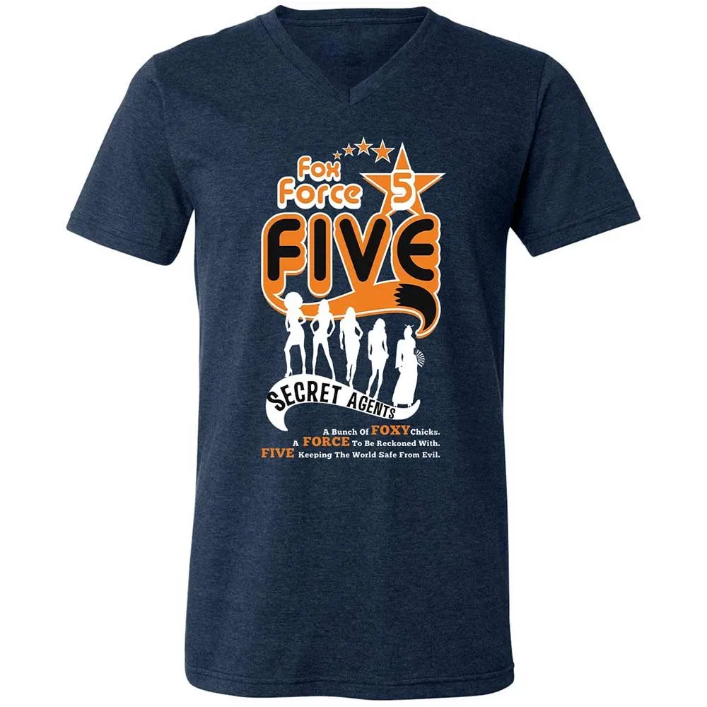 Unisex V-Neck T-Shirt - 9YKE8C3D - Heather Navy - 3